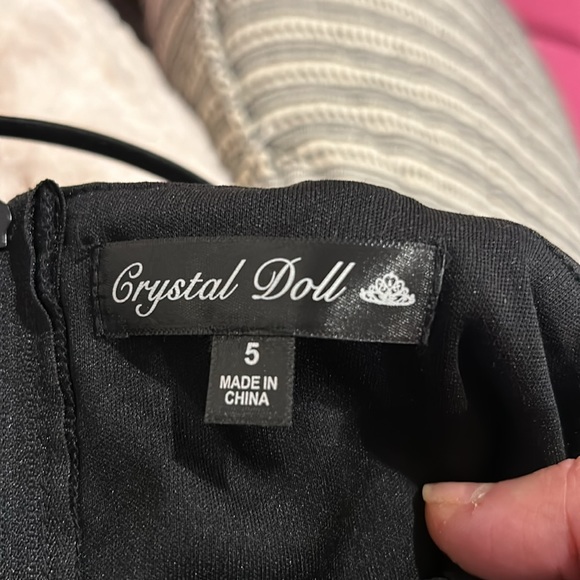 Crystal Doll prom dress with black attached bodice and full skirt - Picture 5 of 5